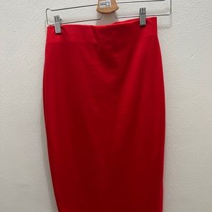 Red pencil skirt